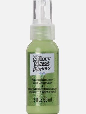FolkArt Gallery Shimmer Green Stained Glass Effect Paint - Green